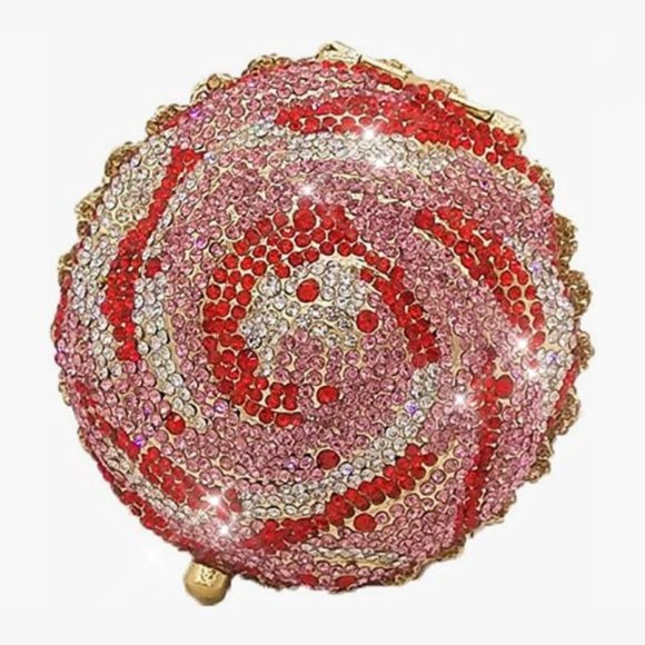 NWT Sparkling Bling Swarovski Crystal Rhinestone Cupcake Clutch Purse Ba…